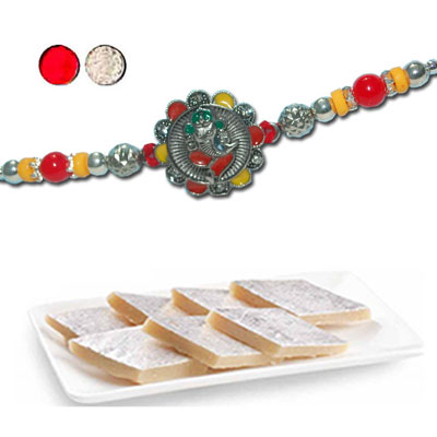 "Rakhi - ZR-5540 A (Single Rakhi), 250gms of Kaju Kathili - Click here to View more details about this Product